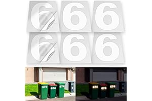 iSYFIX Reflective Vinyl Number 6 (Six) Stickers - 6 Pack 6 inch Self Adhesive - Premium Decal Die Cut & Pre-Spaced for Mailbox, Signs, Door, Cars, Trucks, Home, Business, Address Number, In & Outdoor
