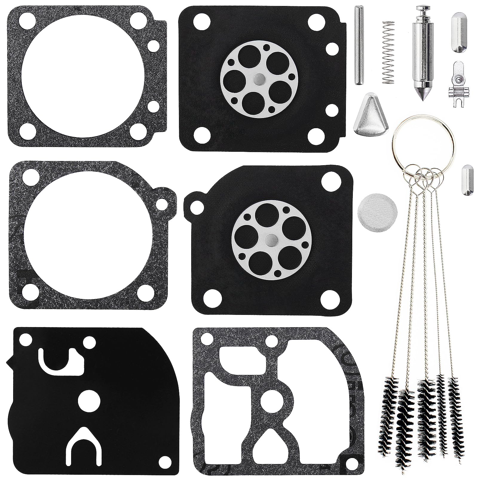 QAZAKY Carburetor Rebuild Kit Compatible with Zama RB-69 020 020T MS191 MS192T MS200 MS200T 1129-007-1062 531004553 113LD 123C 123L 322L 323L 325L 326L 325HS R13185 C1Q-EL11 C1Q-EL12 C1Q-EL13 C1Q-EL14