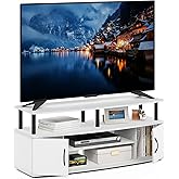 Furinno Jaya Entertainment Center Stand Unit/TV Desk for up to 55 inch, White/Black