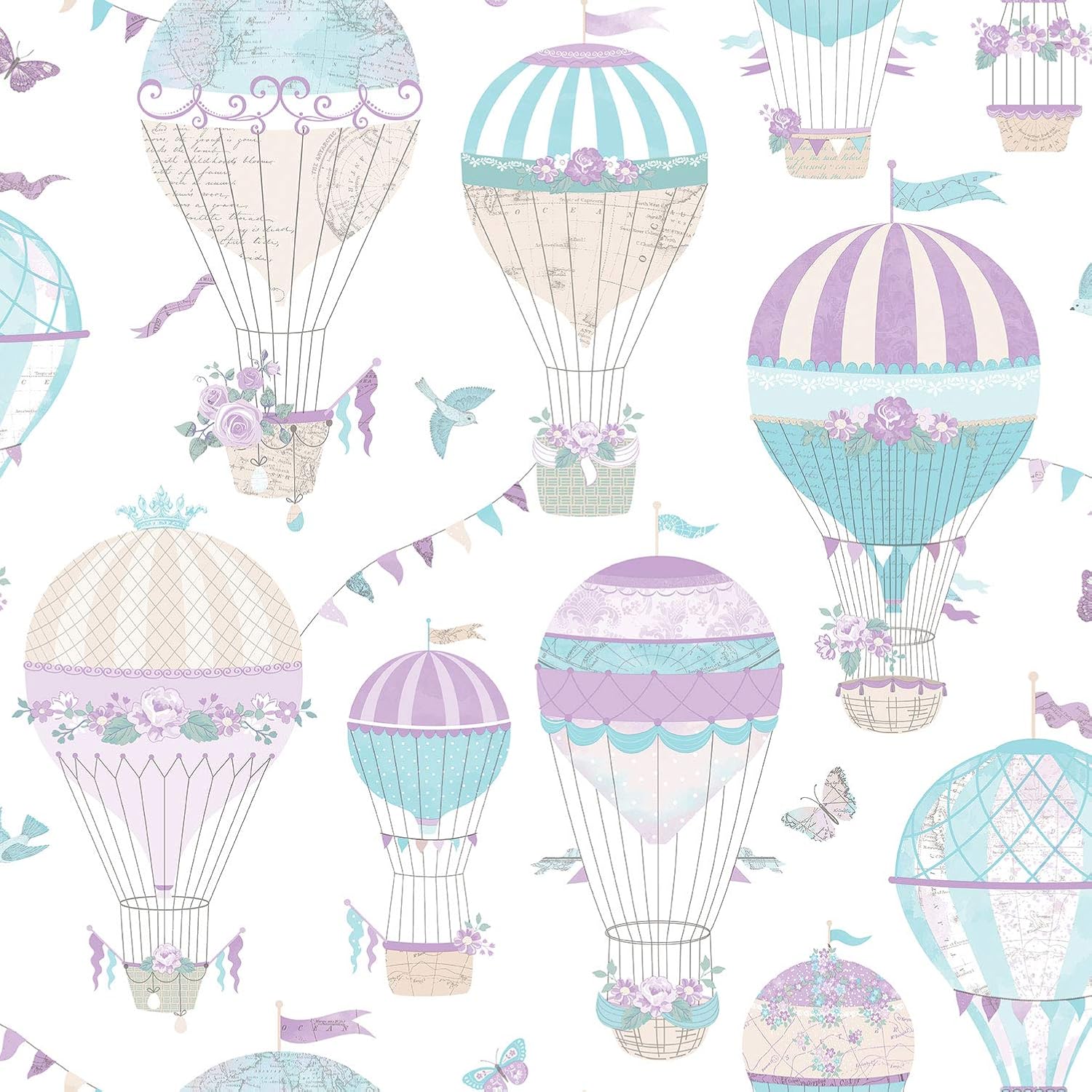 Galerie G56543 Just 4 Kids 2 Wallpaper, Purple, Lilac & Blue