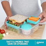 Sistema Bento Box Lunch 1.65 L Minty Teal Ocean Blue 2 Count view 4
