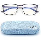 Autojouls Nearsighted Glasses for Distance with Hard Case, Spring Hinge Blue Light Glasses Not Reading Glasses
