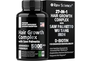 S RAW SCIENCE DHT Blocker Hair Growth Pills - Hair Growth Vitamins: Saw Palmetto for Men & Women with Iron, Stinging Nettle - Hair Supplements for Hair Growth & Regrow - Hair Loss Biotin Supplement - 60 Capsules