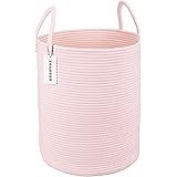 XUANGUO Cotton Rope Laundry Basket Hamper for Girls Kids Baby Nursery Hamper Bin Woven Storage Basket for Living Room Girls r