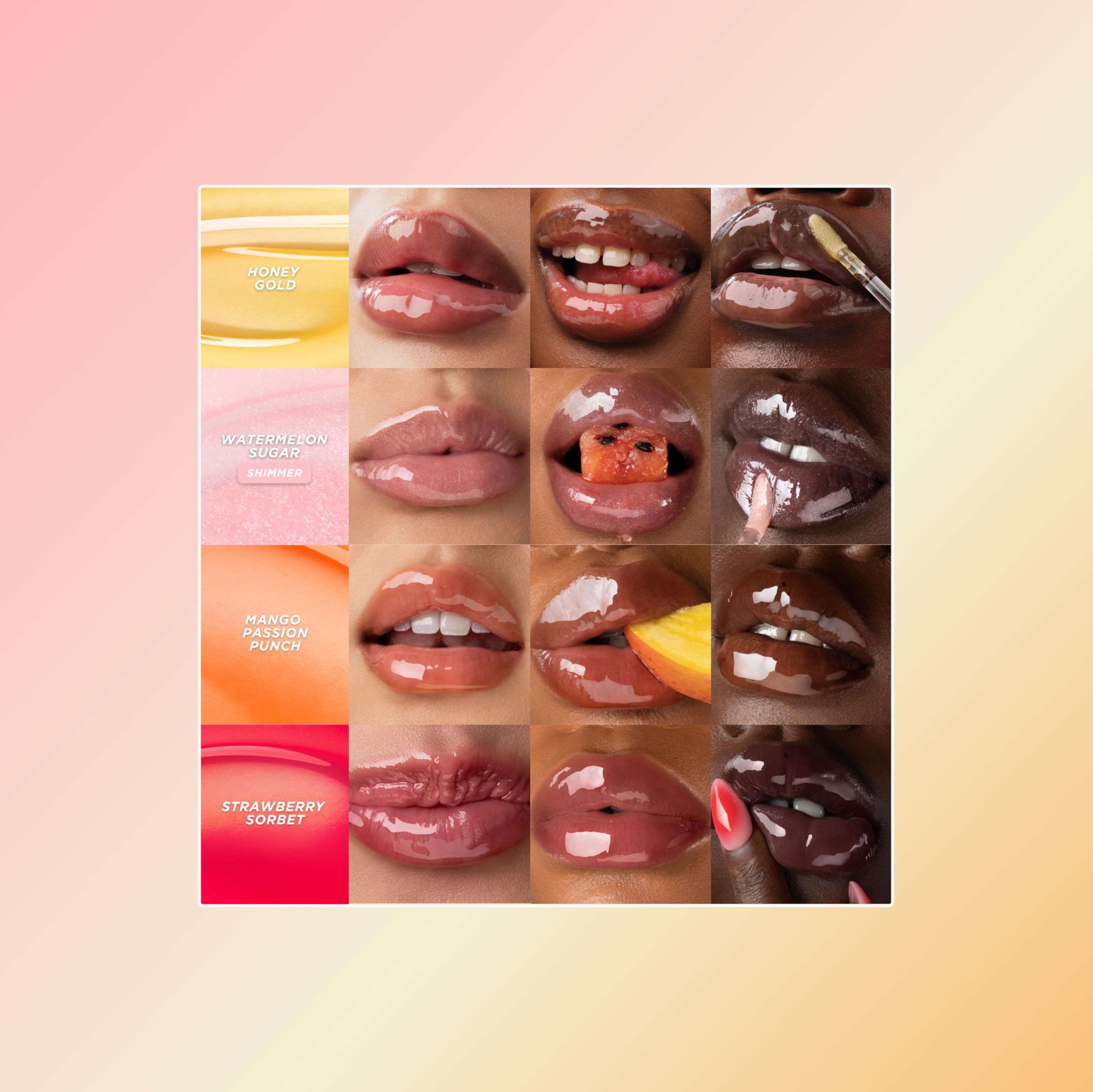 Gisou Honey Infused Hydrating Lip Oil, Nourishing Lip Moisturizer for Dry Lips, 0.27 fl oz (Watermelon Sugar)