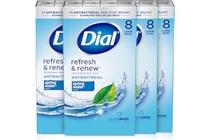 Dial Antibacterial Bar Soap, Spring Water, 32 Bars, 8 Count (Pack of 4)