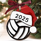 MAPDTWO Volleyball Ornament - Volleyball Ornaments for Christmas Tree - Sports Ornaments for Boys, Girls, Coaches, Players, Kids, Men - Gifts for Sports Lovers - 2 Layered Wood Christmas Ornament