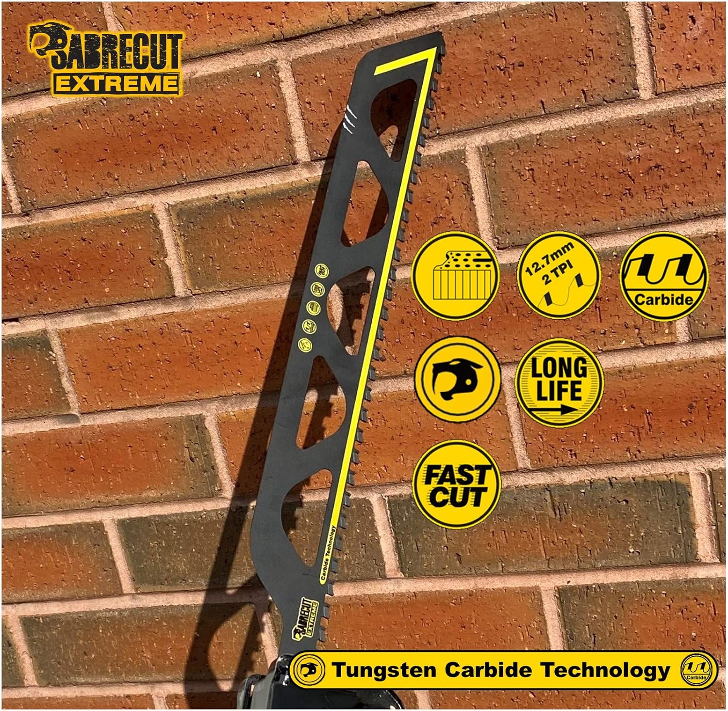 2 x SabreCut SCRS2243HM_2 Tungsten Carbide 455mm 2 TPI S2243HM Large Bricks Poroton Fibre Cement Concrete Straight Cutting Reciprocating Sabre Saw - Image 5