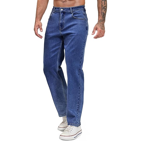 FULL BLUE 5 Pocket Denim Jeans, Straight Legs, Sits at Waist