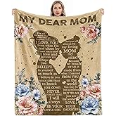 Gifts for Mom from Daughter, Mothers Day Birthday Gift for Mom Blanket from Daughter, Mommy Birthday Gifts, Presents for Mother, Soft Cozy Flannel Throw Blanket 60x50 Inches