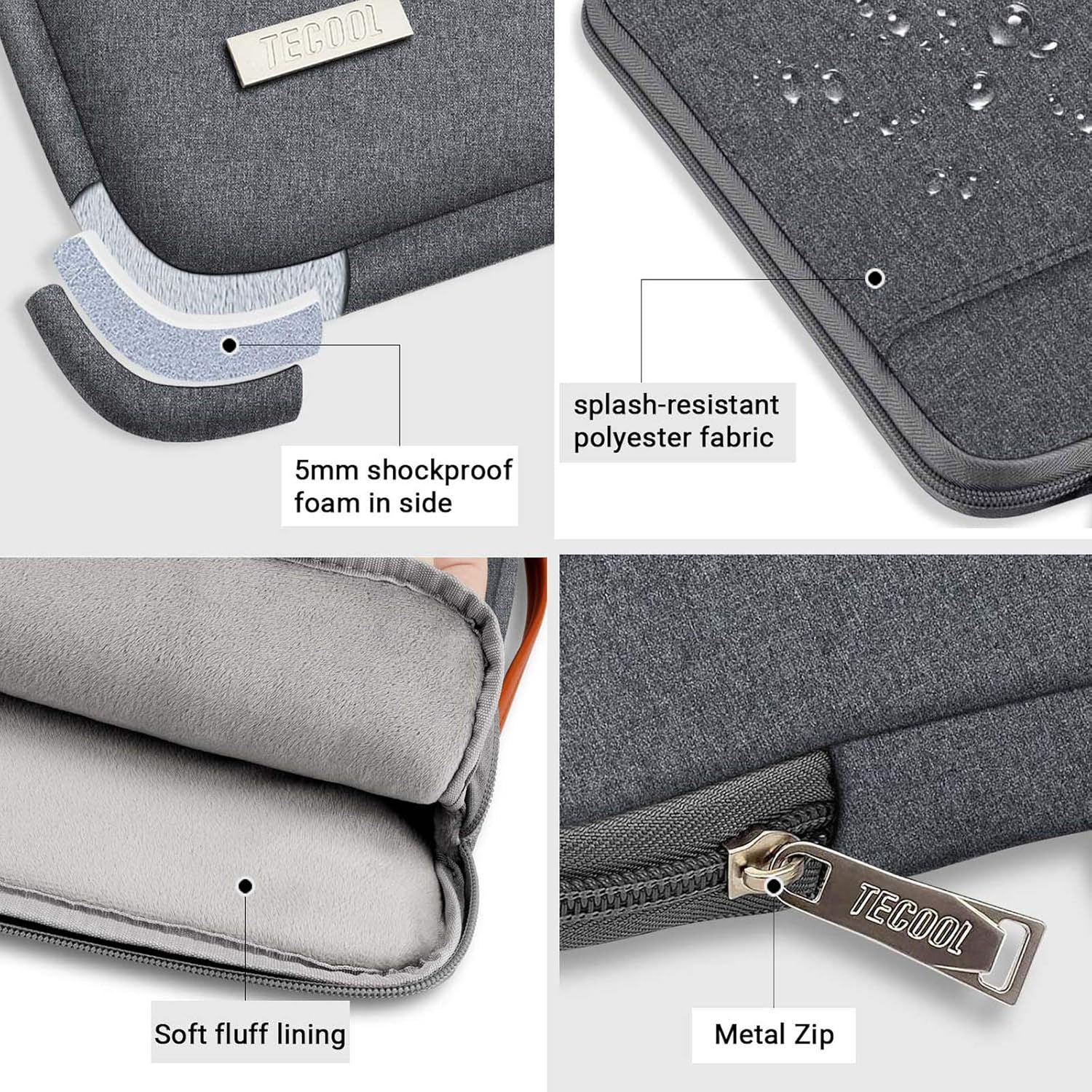 TECOOL 15.6 Inch Laptop Sleeve Case - Image 5