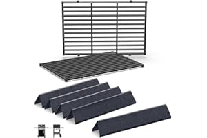QULIMETAL Grill Parts for Weber Spirit 300 and Spirit II 300 Series, 15.3" Flavorizer Bars & Grill Grates for Weber Spirit E-310 E-315 E-330 Series Grills with Front Control Knobs, Replace for Weber 7636 7638