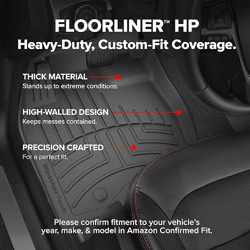 WeatherTech Custom Fit FloorLiners for Toyota 4Runner Hybrid - 1st & 2nd Row (441919-1-4), Black