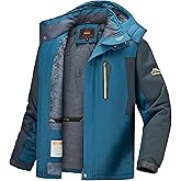 Slwosdlds Men's Winter Ski Jacket Warm Waterproof Fleece Liner Snow Coat Hooded Windproof Mountain Raincoat