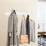 AUXHCYL Coat Hooks Wall Mounted 2 Sets 6 Hooks Rust-Proof White view 7