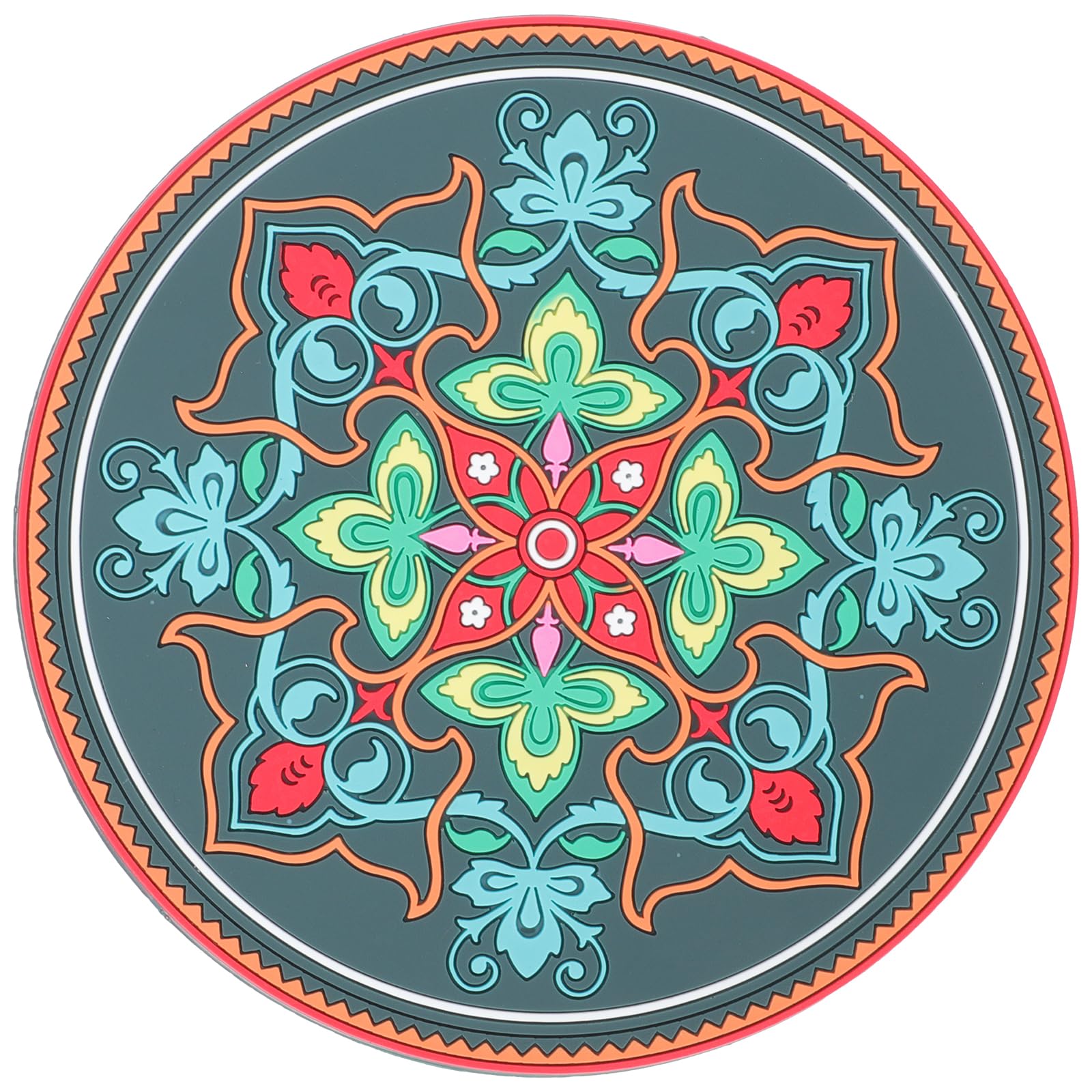 TOPPERFUN Sound Bowl Mat Meditation Pad Religious Themed Decorative Patterns Smooth Texture