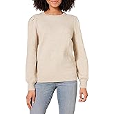 Amazon Essentials Women's Soft Touch Pleated Shoulder Crewneck Sweater