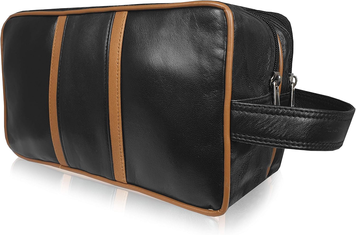 Roamlite Leather Toiletry Wash Bag for Toiletries, Holiday Travel Washbag - Image 5