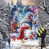 solar garden flag lights outdoors garden flag 12X18 double sided, solar sall yard flag, winter outside decorations