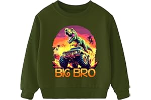 uideazone Toddler Boys Sweatshirts Big Brother Long Sleeve Shirt Truck Construction Crewneck Pullover Size 2-6T