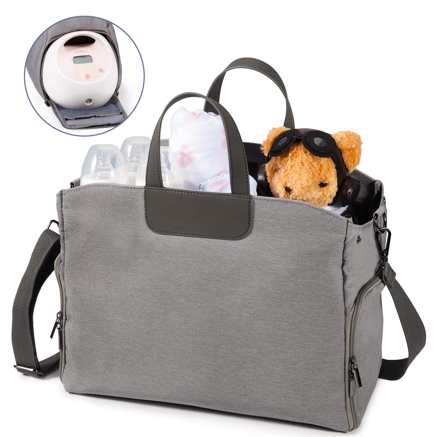 Breast Pump Bag with 3 Cooler Milk Pockets, Lupantte 16L