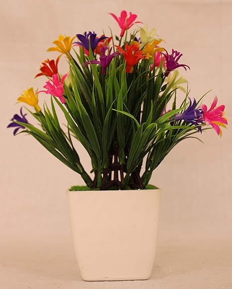 TFH Artificial Bonsai Plant With Plastic Pot (Multicolor Pack Of 1)