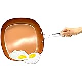 Gotham Steel Copper Square Shallow Pan with Super Nonstick Ti-Cerama Coating, 9.5 Inch
