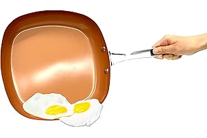 Gotham Steel 1736 Copper Square Shallow Pan with Super Nonstick Ti-Cerama Coating, 12.5 Inch