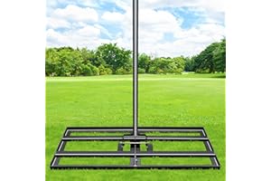QwayHome Lawn Leveling Rake 30x10'', Heavy Duty Lawn Leveler Tool with 82.7'' Handle, Yard, Garden, Soil, Ground Lawn Leveling Tool, Professional Golf Lawn Landscaping Care Tools