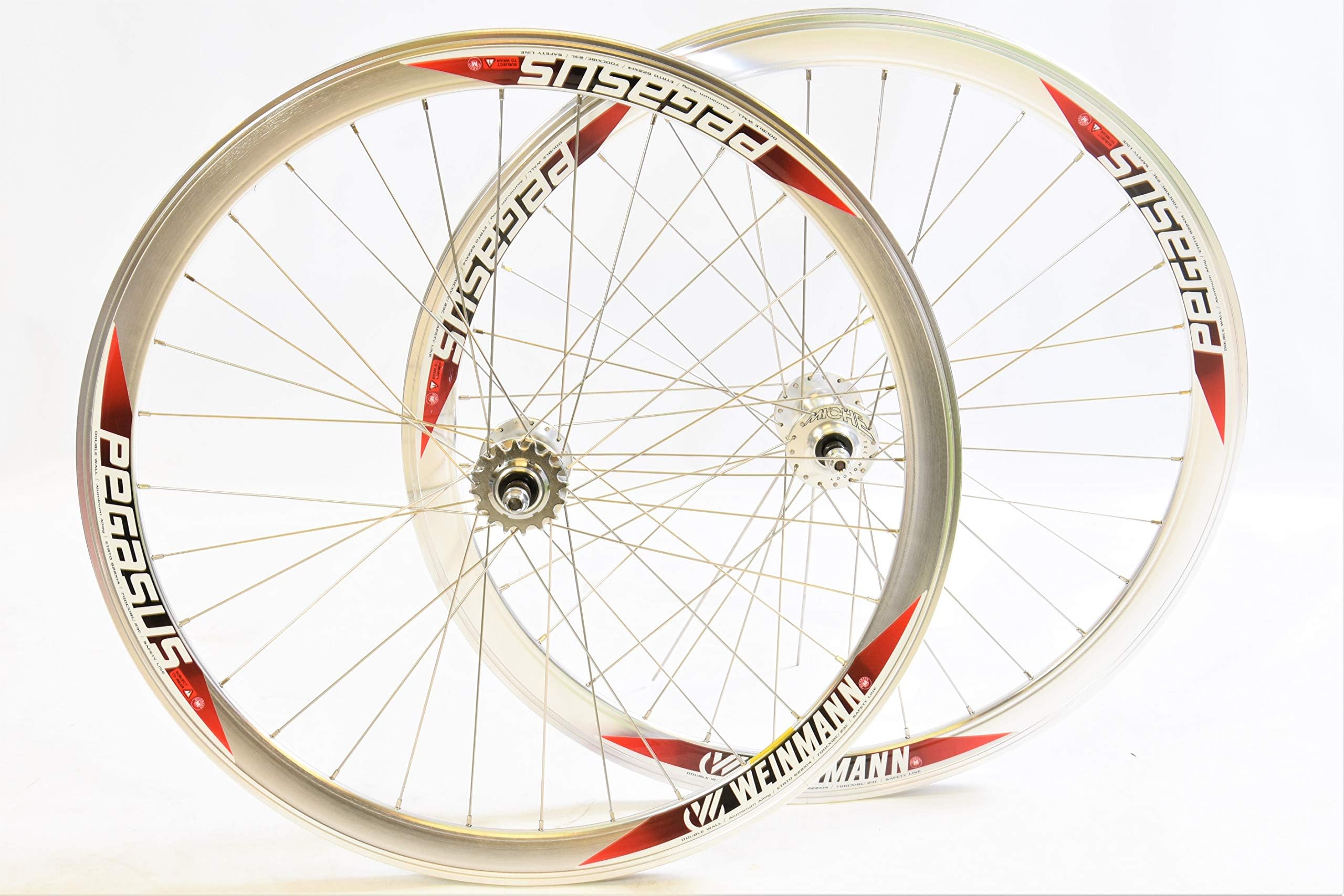 700C SEALED MICHE HUBS FIXIE FLIP FLOP WHEELS SILVER 40mm DEEP SECTION RIM