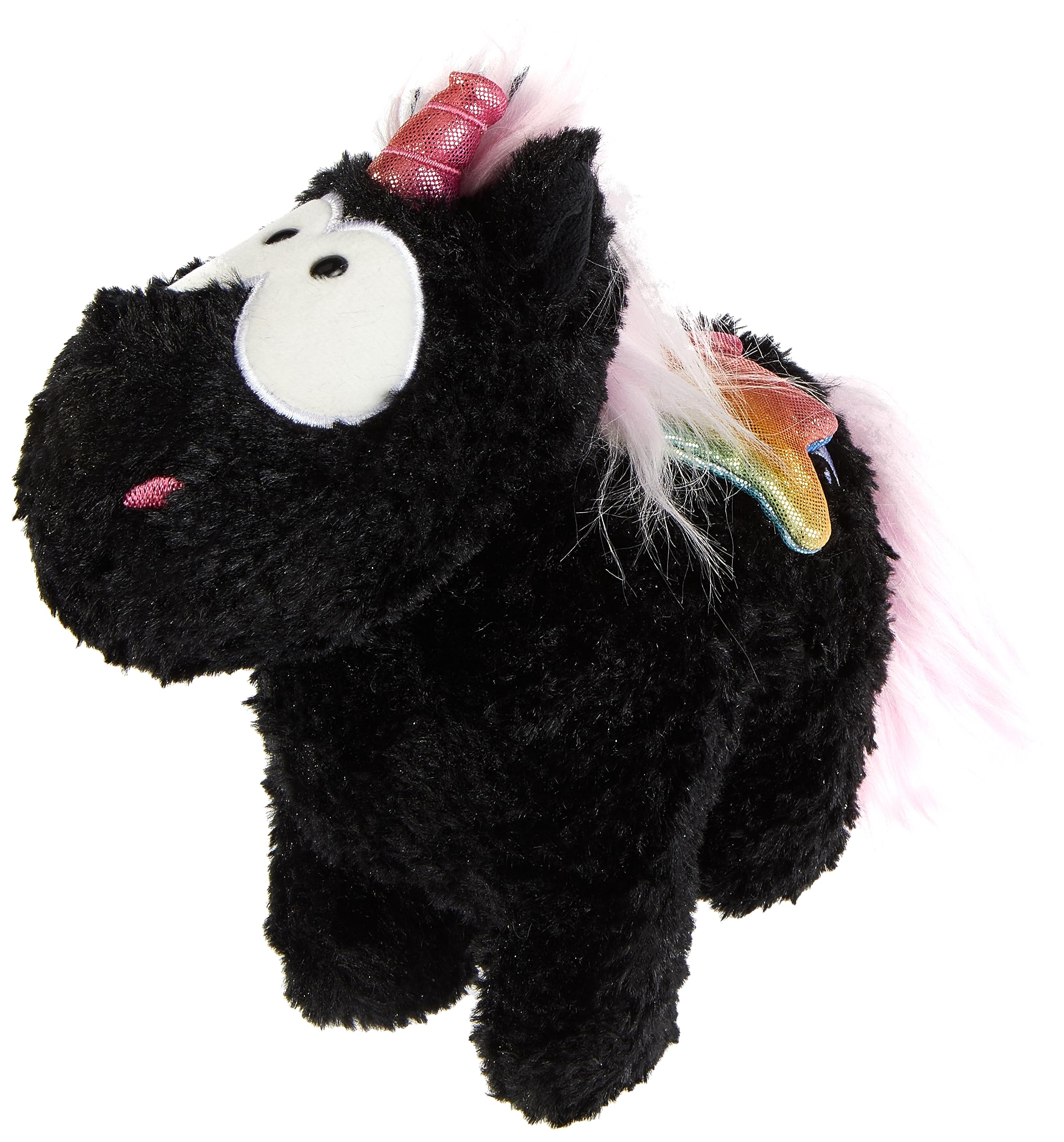 NICI 47376 Cuddly Soft Toy Unicorn Rainbow Yin 22cm, Black/Multi-Coloured, 22 cm