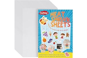 Auihiay 20 Pieces Shrinky Plastic Sheets, Shrink Films Papers, Shrinky Art for Kids Paper Crafts, Handprint Keychains, Easter Ornament and Mothers Day Gifts, 7.9 X 5.7 inch / 20 X 14.5 cm