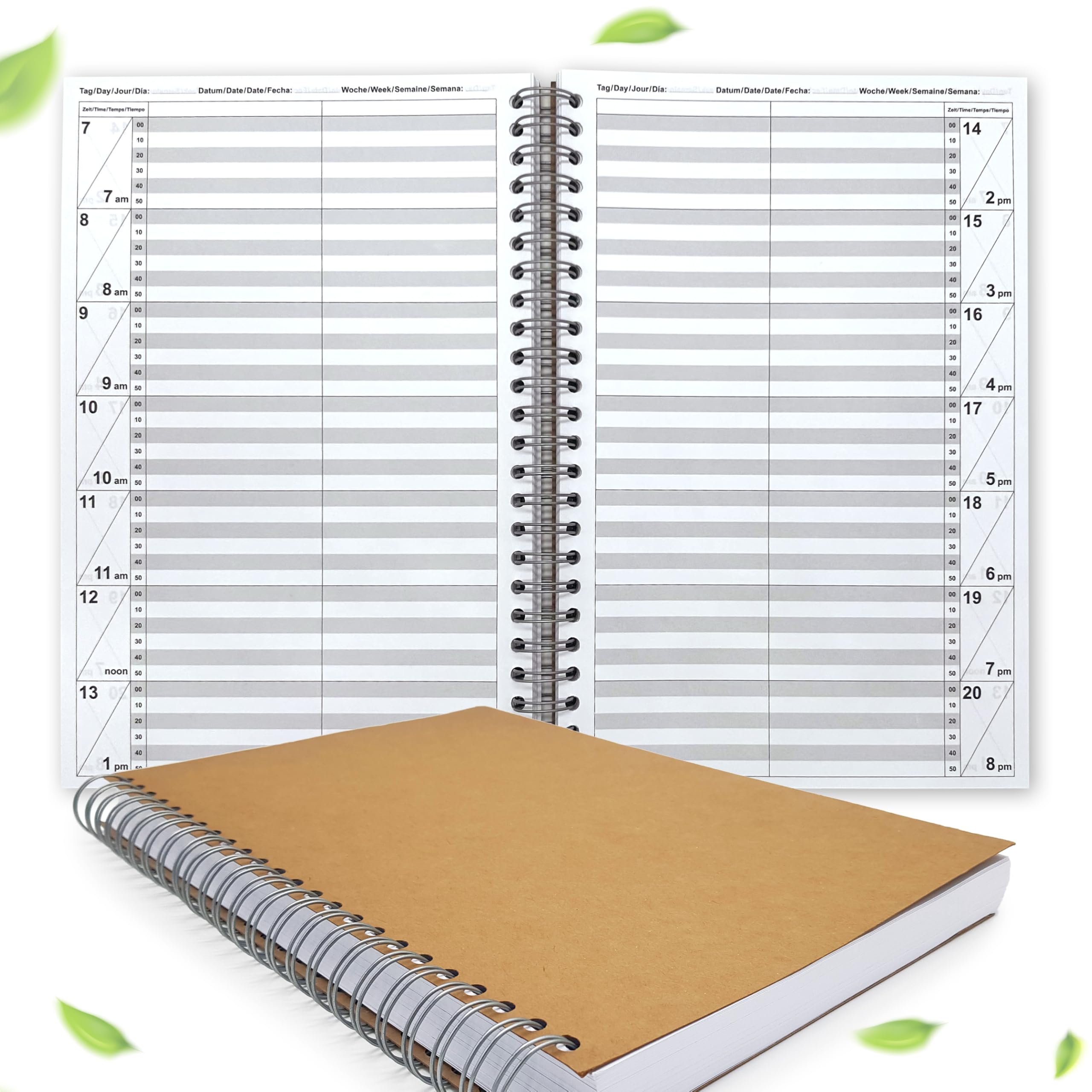 Hairdressing Salon Appointment Book and Practice 1-10 Employees 15/30 Minute Cycles, for 306 Days, Free to Enter 2 Mitarbeiter 10 Minuten Taktung