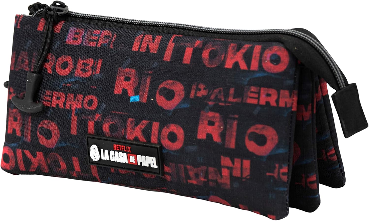 Money Heist Cities-Triple HS Pencil Case, Multicolour, Un tamaño