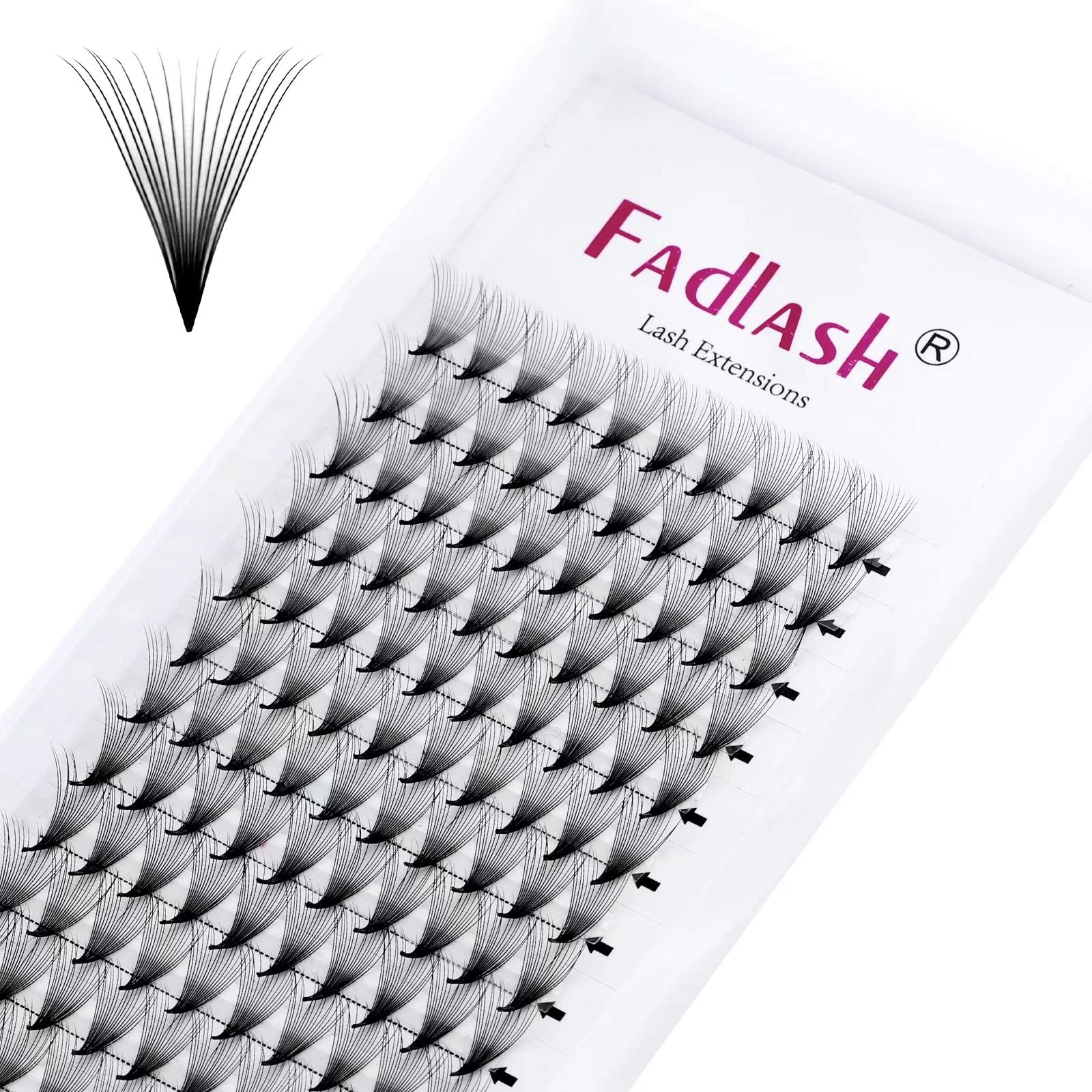 Fadlash Volume Pre Made Russia Eyelash Extension 16D 0.07mm C Curl 12mm Single Length Prefanned Russian Lashes Pre Made Fans Lashes Extension — image 1