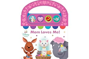 Disney Baby - Mom Loves Me! Carry Along Handle Sound Book - Perfect Gift for Mother’s Day - Incredibles, Dumbo, Aristocats, and More! PI Kids