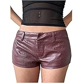 Verdusa Women's PU Leather Shorts Rave Club Date Night Micro Booty Shorts