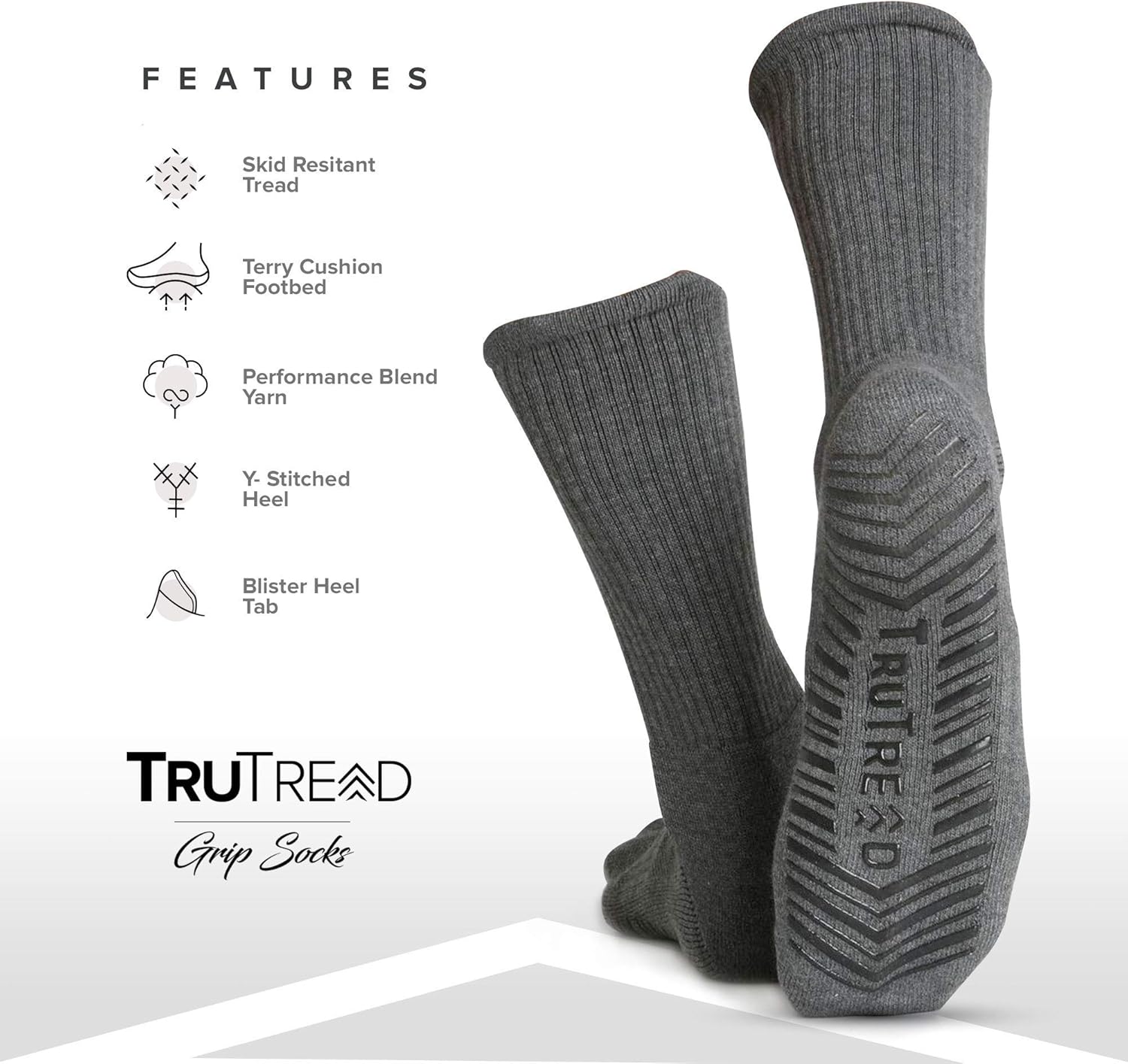 Non Skid Crew Grip Socks (4 Pairs) Barre Yoga Pregnancy Hospital: Clothing