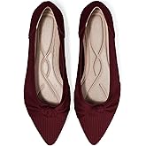 TINGRISE Women's Flats Shoes Comfortable Dressy Pointed Toe Knit Washable Ballet Flat