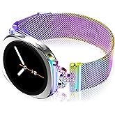 HAYONLIY Metal Magnetic Bands Compatible with Samsung Galaxy Watch 8 40mm 44mm/Galaxy Watch 8 Classic 46mm, Mesh Stainless Steel Dressy Wristband with D-Shape Diamond Women
