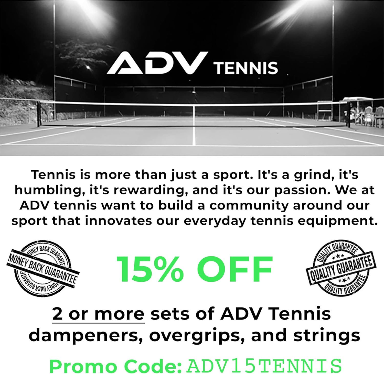 ADV Tennis Vibration Dampener - Set of 3 - Ultimate Shock Absorbers for Racket and Strings - Premium Quality, Durable, and 100% Reliable - Newest Technology (Bright Yellow Green) : Sports & Outdoors