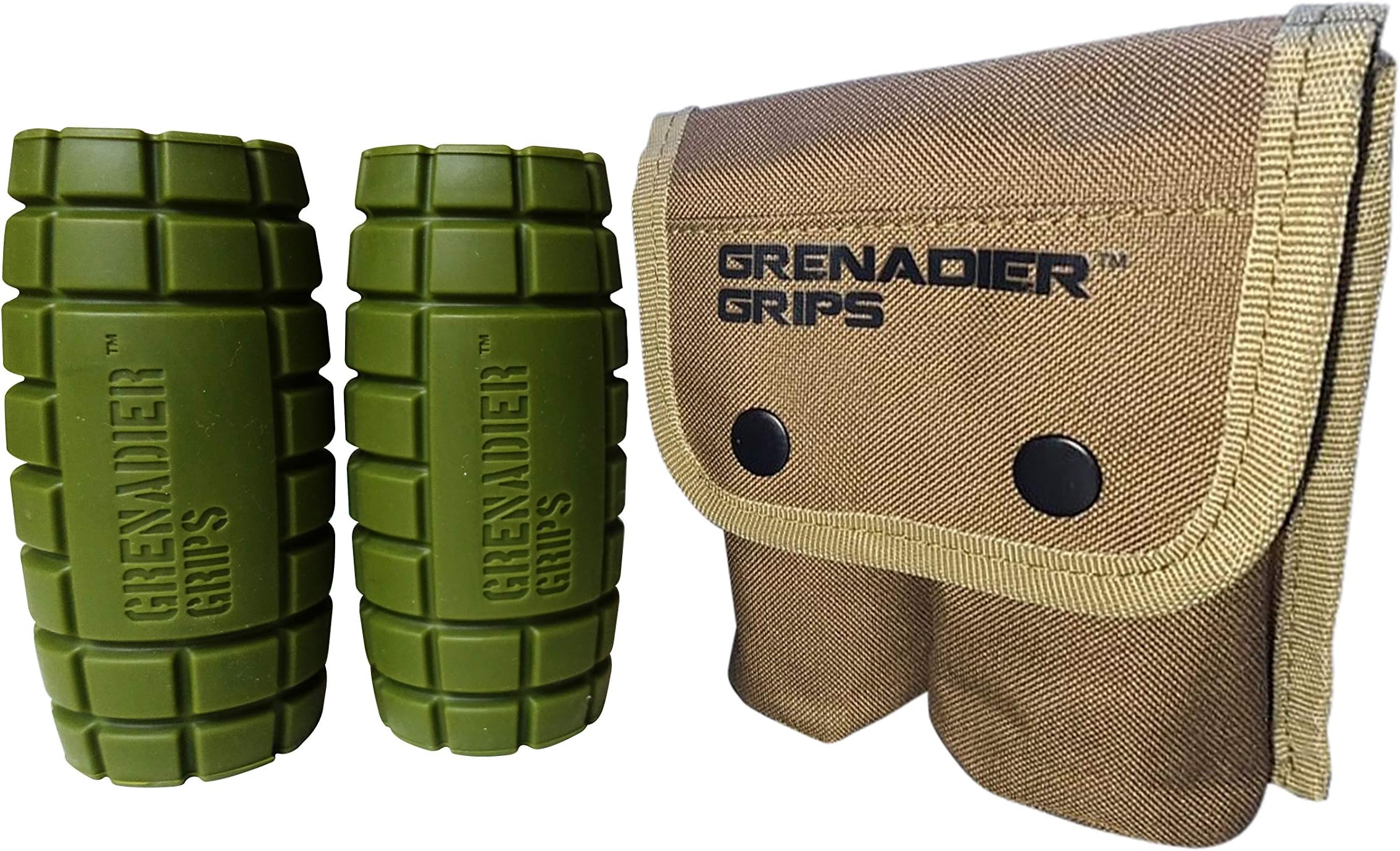 Gunsmith Fitness Grenadier Grips - Unique Fat Bar Dumbell/Barbell Grips For Huge Size Gains, Explosive Power, Increased Grip Strength, Arm Muscle Builder, Crossfit, Improve Climbing and Grappling