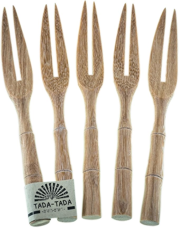 Mini Wooden fork Classic Elegant Forks [Set of 5] Kitchen