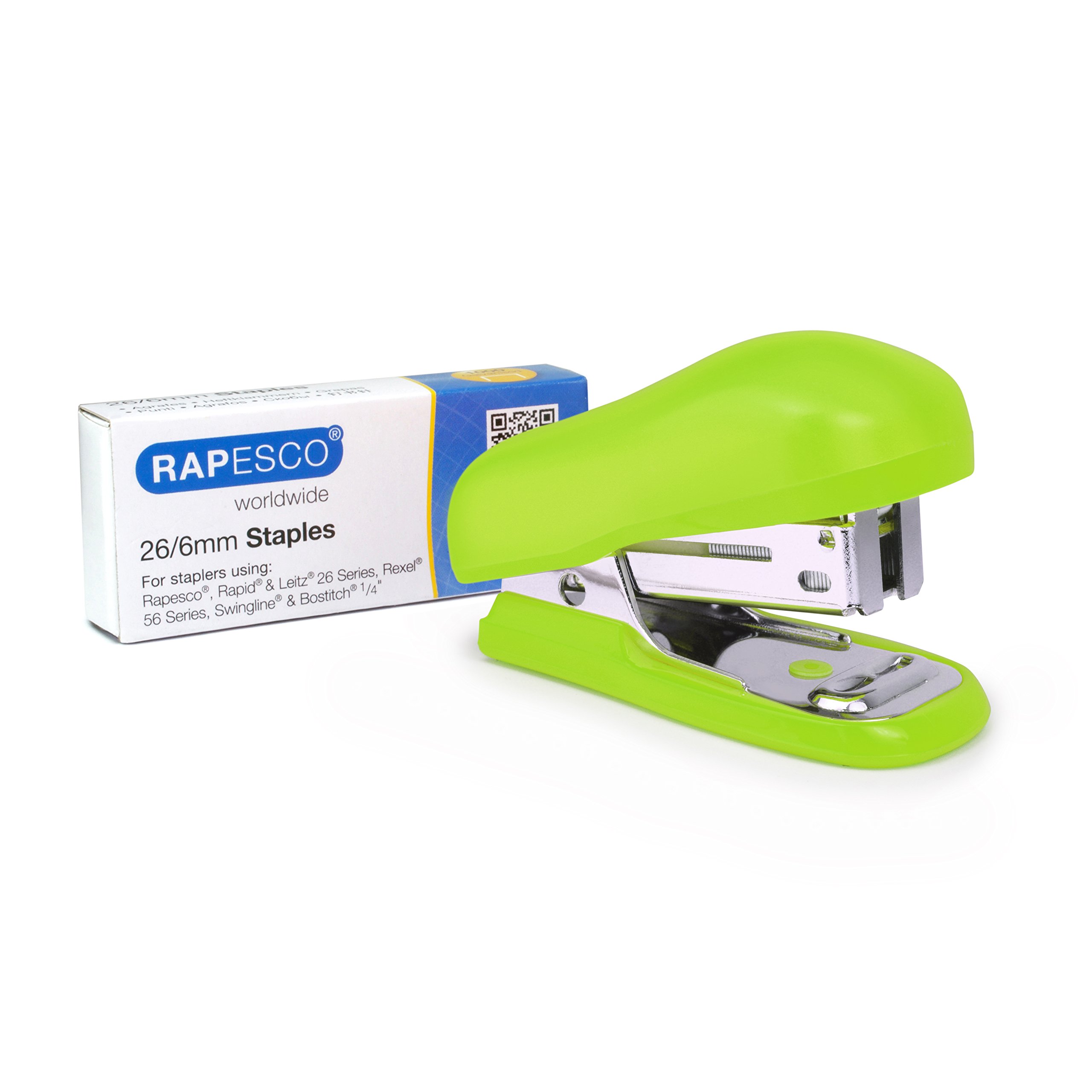 Rapesco 1411 Bug Mini Stapler and 1000 x 26/6mm Staples, 12 Sheet Capacity, Green