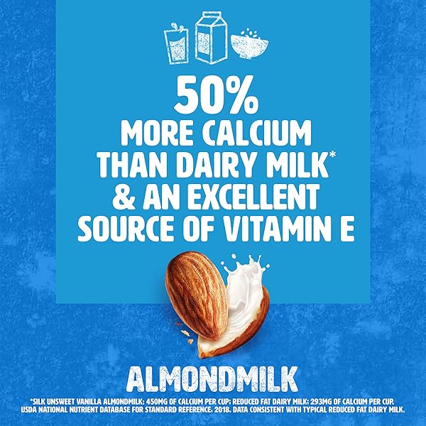 SILK SHELF-STABLE ALMOND MILK, UNSWEETENED VANILLA, DAIRY-FREE, VEGAN, NON-GMO PROJECT VERIFIED, 1 QUART (PACK OF 6)