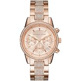 Michael Kors Bryant Chronograph Women's Watch, Stainless Steel and Pav&eacute; Crystal Watch for Women