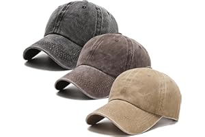 JCUTELRY 3 Pack Washed Plain Vintage Baseball Cap Cotton Adjustable Twill Bulk Low Profile Classic Dad Hat for Men/Women