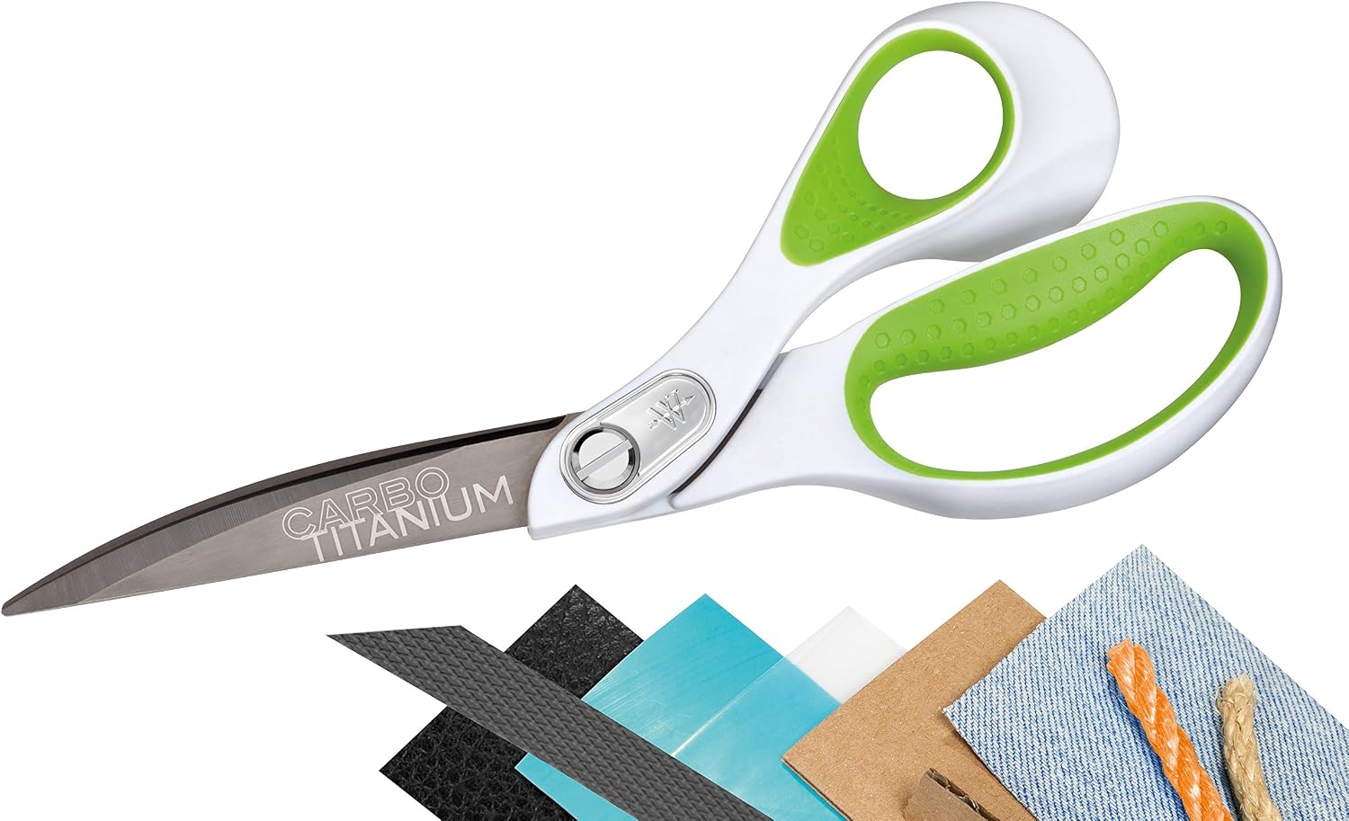 Westcott E-16445 00 9-Inch Heavy Duty Carbo Titanium Bent Scissor, 23,8 cm, White / Green - Image 3