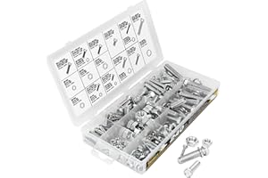 Tradespro 240 Piece Zinc Metric Nut and Bolt Assortment – Organized Fastener Kit with Storage Case and Size Chart – 836344