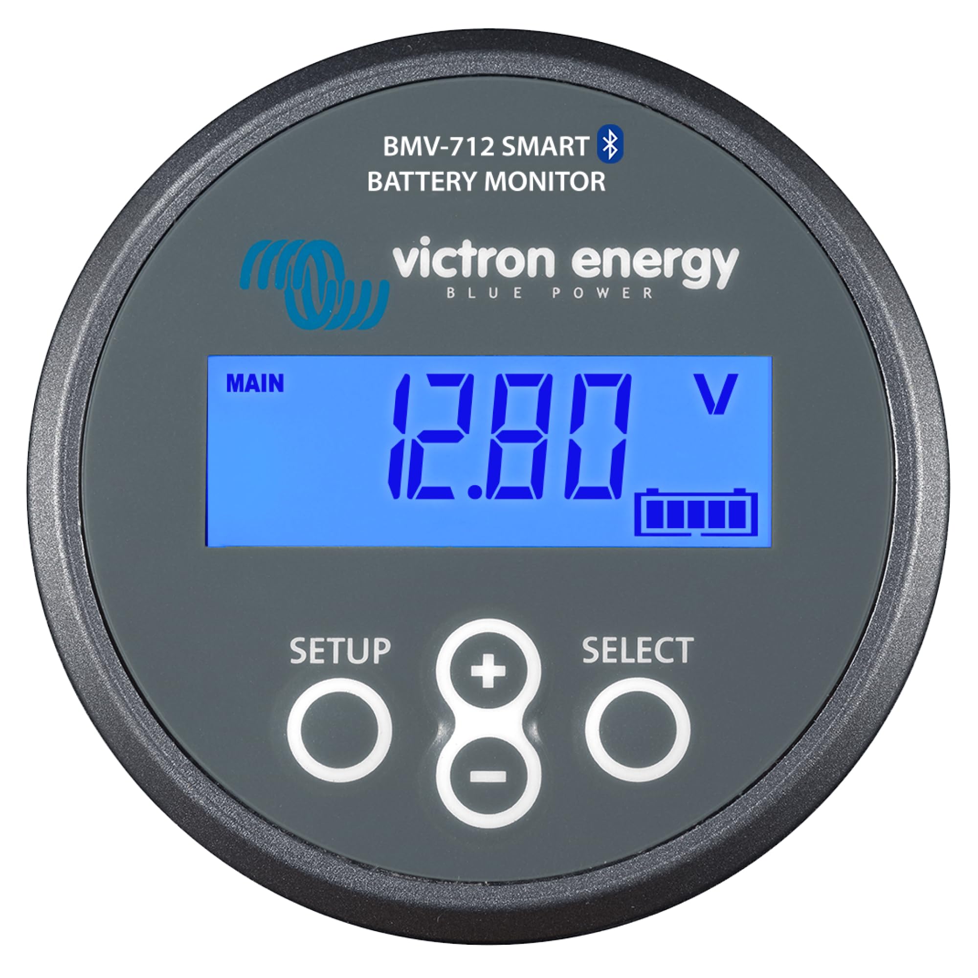 Victron Energy BMV-712 Smart Battery Monitor with Shunt - 6.5-70 VDC - Display, Bluetooth and Detailed in-App insights- Grey